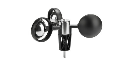Black Anemometer Wind Speed Meter with Two Cups and Spherical Sensor for Weather Monitoring