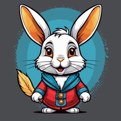 cute cartoon rabbit vector image