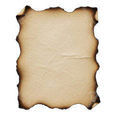 Aged parchment paper with curled edges and a neutral color palette on transparent background