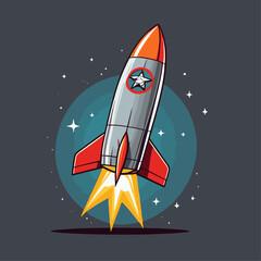 cute cartoon rocket vector image