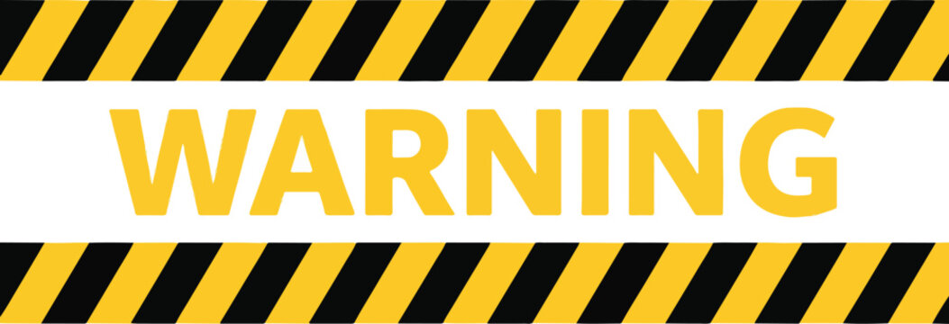 A warning sign with black and yellow hazard stripes warning, sign, hazard, stripes, yellow, black, caution, danger, safety, alert, attention, notice, symbol, graphic, illustration, pattern, diagonal, 