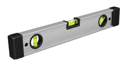 Silver Aluminum Spirit Level with Bubble Vials for Accurate Measurement Tools