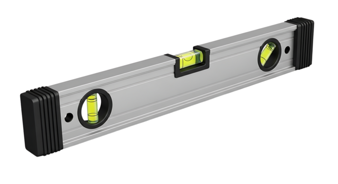 Silver Aluminum Spirit Level with Bubble Vials for Accurate Measurement Tools