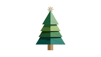 Fototapeta premium Festive Christmas tree design with a star on top.