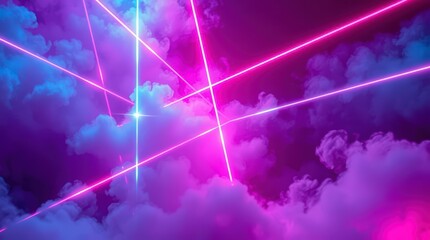 Neon Laser Beams and Clouds