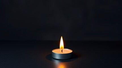 Burning Tealight Candle