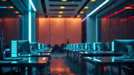 Cyberpunk Office Interior