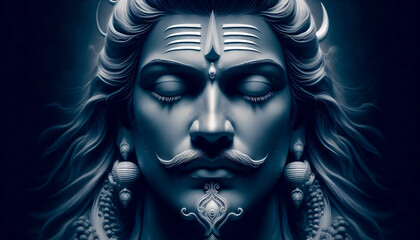 Fototapeta premium A Lord Shiva in deep meditation, Ai generated image