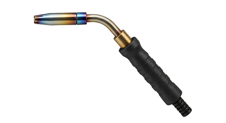 Welding Torch with Curved Metal Tip and Black Handle for Metal Fabrication