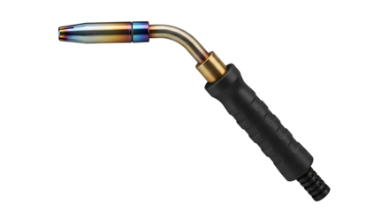 Welding Torch with Curved Metal Tip and Black Handle for Metal Fabrication