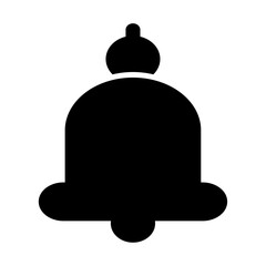 Alert system vector: bold black notification bell icon for app interface and web alerts.