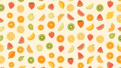 Seamless vector patterns with small decorative elements in a modern clean style. Designed with a mix of bright and pastel colors, perfect for packaging, fabric, wrapping paper and branding.