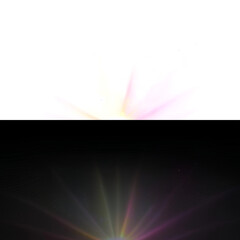 Png glowing diamond prism with rainbow light sparkle shine burst and crystal beam effect lens flare bokeh colorful background optical magic glare refraction