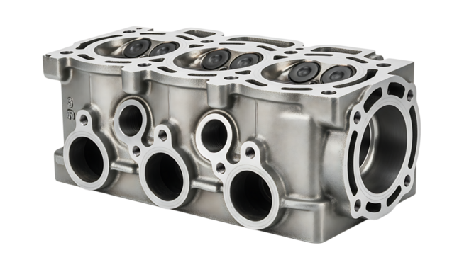 Metal Engine Cylinder Head with Multiple Ports and Valve Openings for Automotive Repair