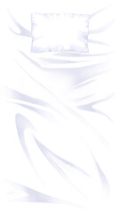 白いシーツと枕の背景素材　ベッド　布　シワ