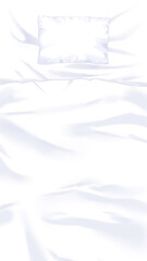 白いシーツと枕と布団の背景素材　ベッド　布　シワ