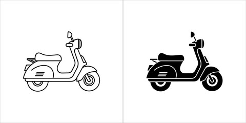 Scooter in black and white simple design vector