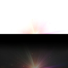 Png glowing diamond prism with rainbow light sparkle shine burst and crystal beam effect lens flare bokeh colorful background optical magic glare refraction