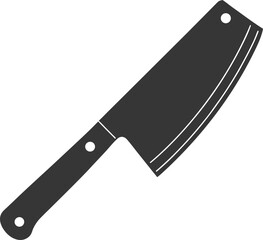 Dark Silhouette of a Kitchen Cleaver Knife cooking