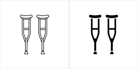 Crutches in outline and glyph style