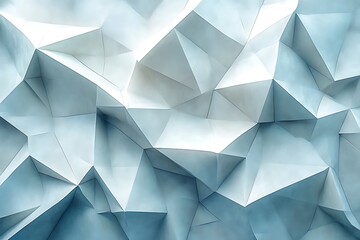 Fototapeta premium Abstract angular pattern of light blue and white polygonal surface, modern design look