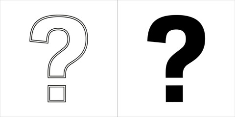 Question mark symbol in black and white