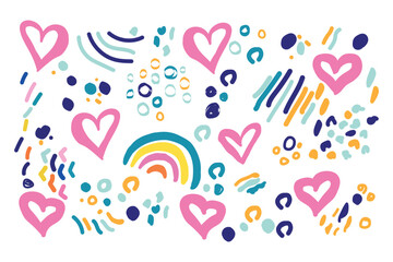 Happy birthday card with colorful balloons and confetti design