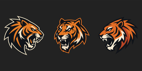 Tiger icon set illustration design