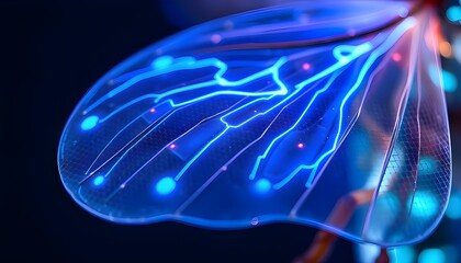 Robotic Insect Wing Detail — Futuristic Macro of Cybernetic Bio-Mechanical Design