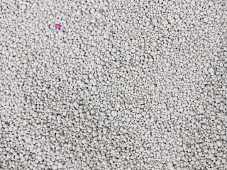 Cat litter granules close up. Granular toilet filler texture. Cat litter in a granular box. Activated carbon. Texture pattern. Clean cat litter in a litter box. Fresh white bentonite background