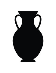 ancient greek vase isolated black