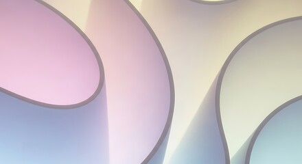 Abstract Soft Pastel Curves with Gentle Light and Shadow