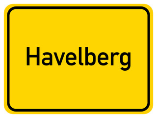 Illustration of a city entrance sign for the city of Havelberg