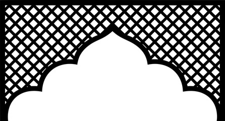 Mughal Arch Silhouette with Jali Lattice Pattern