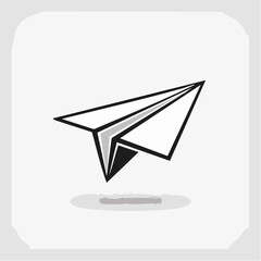 Simple paper airplane icon isolated on white background vector design
