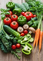 Vibrant fresh vegetables create a healthy and colorful display for nutritious eating concept