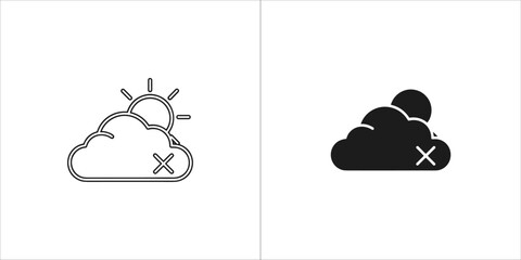 Cloudy with sun icon, weather forecast symbol