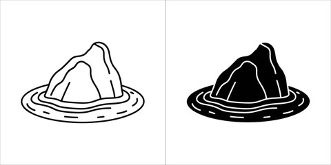 Iceberg icon, floating ice mountain vector illustration