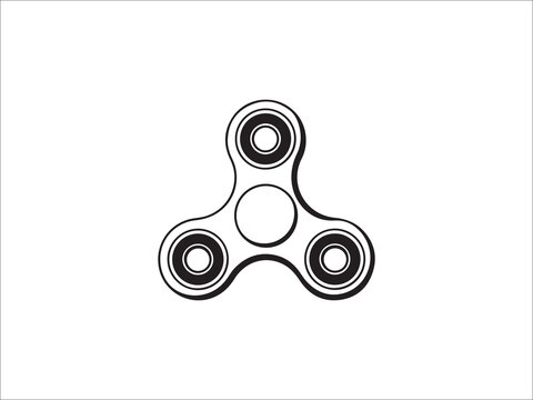 Fidget spinner in black and white minimal design illustration