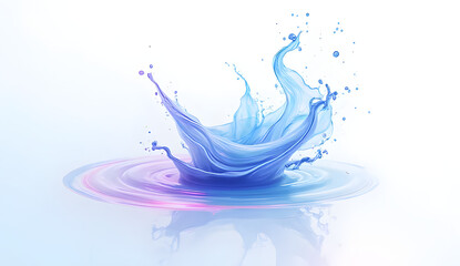 Vector illustration of liquid motion splash formed by abstract lines, glowing gradient blue to pink, no background, scalable