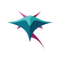Abstract geometric shape design featuring teal and magenta color scheme