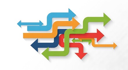 Colorful arrows intersecting in a complex network