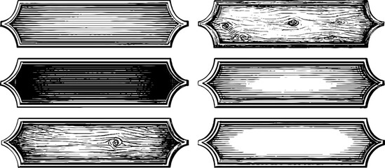 Vintage rectangular borders for premium labels with engraved design