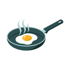 frying pan with butter vector