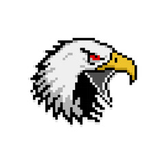 Pixel Art of Fierce Eagle Head Mascot Logo