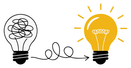 continuous light bulb vector illustration