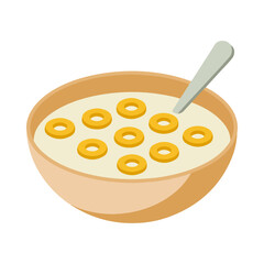 oatmeal bowl icon with spoon