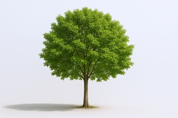 Obraz premium Isolated Green Tree on White Background, Ideal for Landscaping Projects and Environmental Designs
