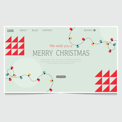 Merry Christmas Landing Page Template Vector Design.
