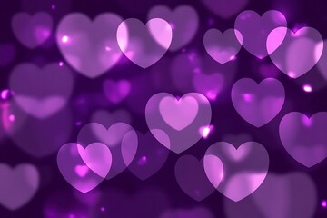 A beautiful purple heart bokeh background for valentines day and other occasions